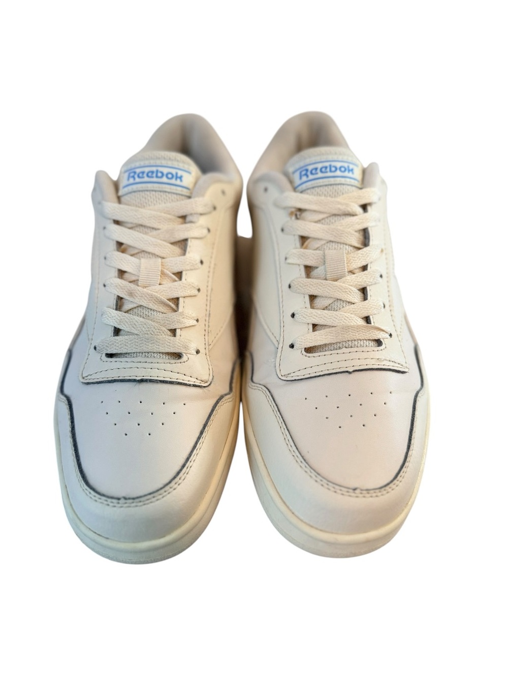 Reebok Club C Style Sneakers Cream White Blue Logo Size 10 Men - Picture 4 of 12